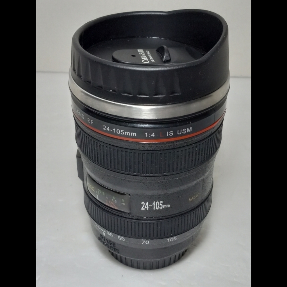 Caniam 5.5" Faux Camera Lens Insulated Coffee Mug/Thermos *Excellent Condition*